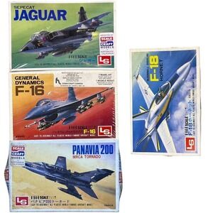 Lot 4 LS 1/144 Model Kits F-16 F-18 Jaguar Tornado Vintage Aircraft Military Jet